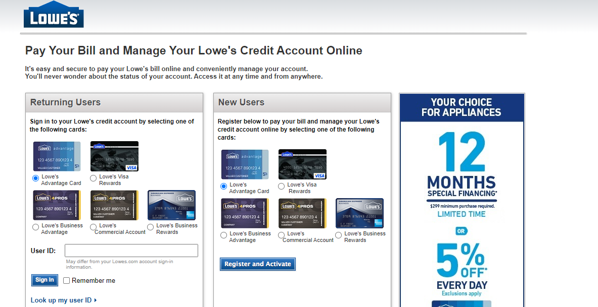 Lowes Credit Card Portal